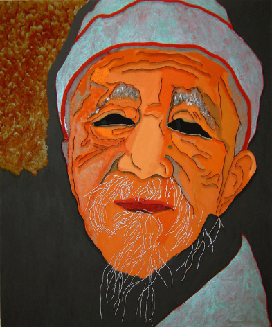 Dr. Ho Shi-Xiu, 2008, Acrylic and wood on canvas, 60 x 50&quot;