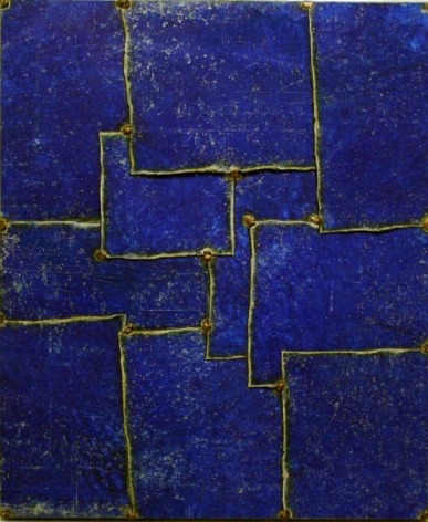 Blue, 2009, Pure pigment on steel, 24 x 20&quot;