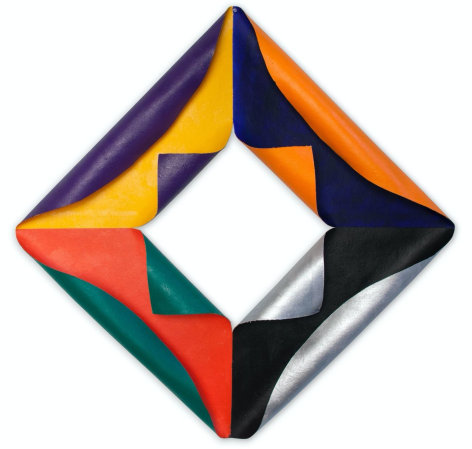 Susan Weil, Squared Circle, 2021, acrylic on canvas, 33.5 x 33.5 x 3.75 inches/85.1 x 85.1 x 9.5 cm