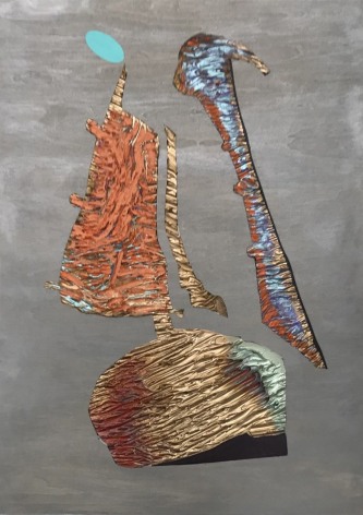 Lee Waisler, Aqua Oval, 2021, acrylic, gesso on wood panel, 61 x 45.7 cm (24 x 18 inches)