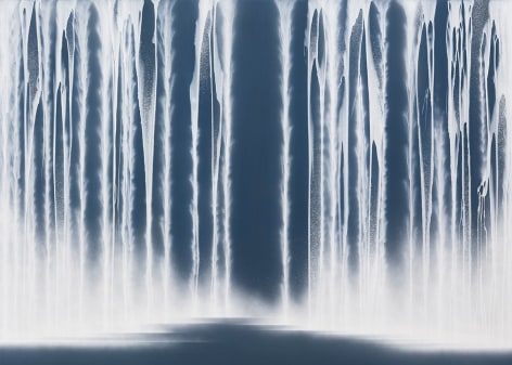 Waterfall, 2025, pigments on Japanese mulberry paper mounted on board, 63.8 x 89.5 inches/162 x 227 cm