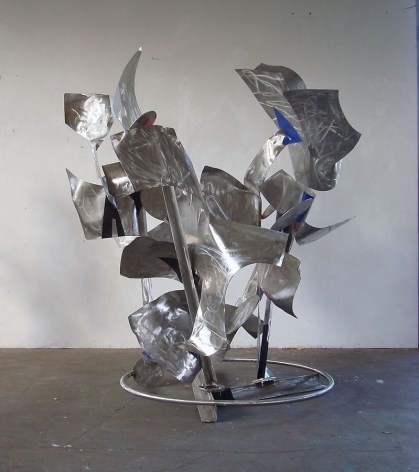 Nothing Changes, Everything Changes, 2011, stainless steel, industrial paint, 82 1/4&quot;H x 68 1/2&quot;L x 55 1/2&#039;W