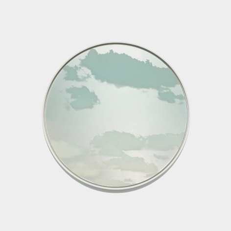 Miya Ando, Morning Cloud (Asagumo) March 2 2023 7:48 AM NYC, 2023, micronized pure silver, ink, urethane, resin, aluminum composite, 105 x 105 cm (41.5 x 41.5 inches)