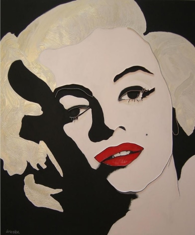 Lee Waisler, Marilyn Monroe, 2009, acrylic and wood on canvas, 72 x 60 inches