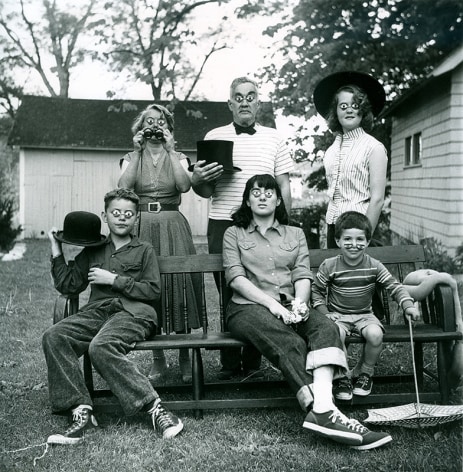 The Weil family with fake eyes in Stony Creek, Connecticut, ca. 1955