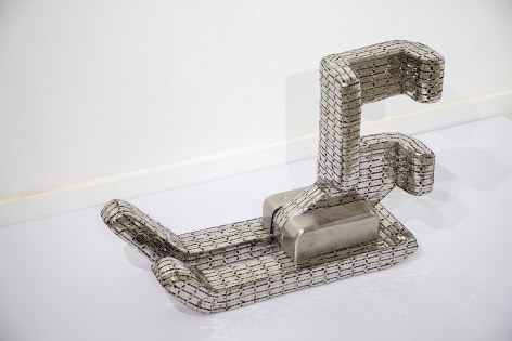 Resting, 2021, stainless steel, 22.5 x 31 x 10.5 inches/57.2 x 78.7 x 26.7 cm