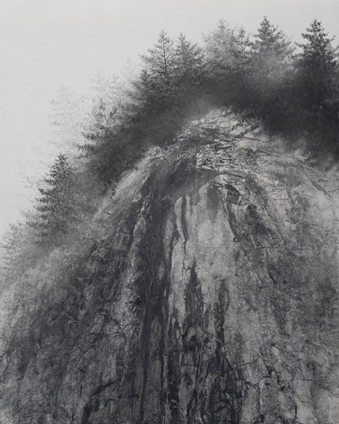 Cliff, 2020, natural pigment and platinum on Japanese mulberry paper mounted on board, 63.8&nbsp;x 51.3&nbsp;inches/162 x 130 cm