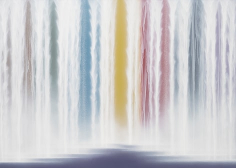 Waterfall on Colors, 2022, pigments on Japanese mulberry paper mounted on board, 63.8 x 89.5 inches/162 x 227 cm