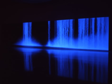 Day Falls / Night Falls X, 2007, under ultraviolet light, fluorescent pigment on rice paper mounted on board, 90.5 x 392.5 inches/230 x 997 cm