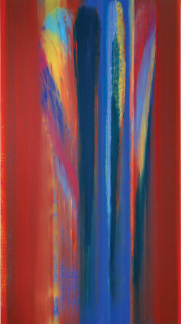 Blazing Om, 2008, Acrylic on linen, 94.5  x 51.5&quot;