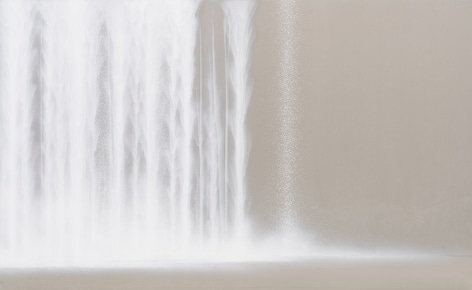 Hiroshi Senju, Waterfall, 2021, platinum and natural pigment on Japanese mulberry paper mounted on board, 35.2 x 57.3 inches/89 x 146 cm