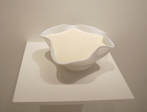 Michael Petry, The Milk of Human Kindness, 2007, Glass and milk, 14&quot; diameter