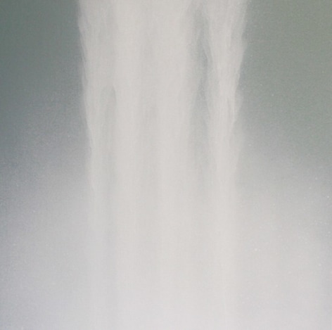 Hiroshi Senju, Waterfall, 2009, fluorescent pigment on mulberry paper mounted on board, 23.9 x 23.9 inches