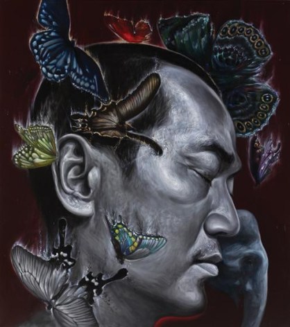 Chatchai Puipia, Life in the City of Angels: The Night Traveller, 2014, oil on canvas, 72.8 x 64.9 inches
