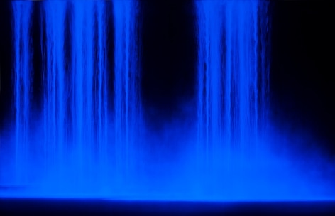 Igua&ccedil;u, 2008-2025, under ultraviolet light, pigments on Japanese mulberry paper mounted on board, 108 x 167.75 inches/274 x 426 cm