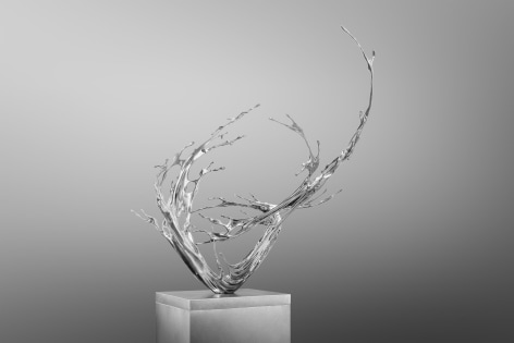 Water in Dripping - Eddy, 2024, stainless steel, 47.6 x 31.5 x 26.8 inches/121 x 80 x 68 cm