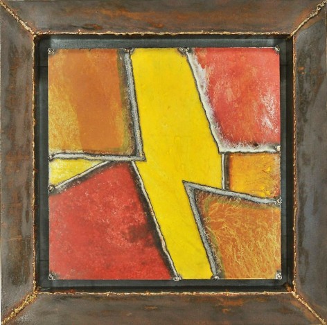 Mondasanda 1, 2011, pure pigment on steel, 29 x 29 x 3 inches