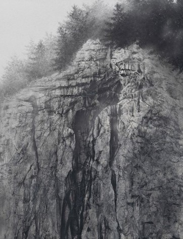 Cliff, 2020, natural pigment and platinum on Japanese mulberry paper mounted on board/57.3 x 44.1 inches/145.5 x 112 cm