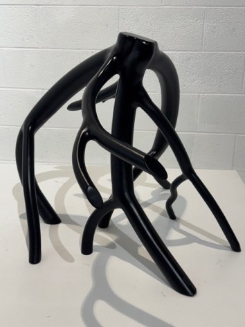 Steve Tobin, Black Steelroot, 2024, forged and welded steel, multicoat acrylic paint, 61 x 73.7 x 73.7 cm (24 x 29 x 29 inches)