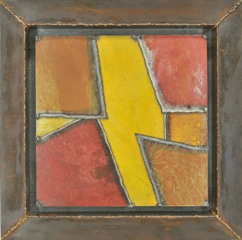Nathan Slate Joseph, Mondasanda I, 2011, pure pigments on steel, 29 x 29 x 3 inches