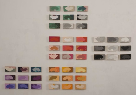 Denise Green, Beyond Richter, 2009, silk screen printed paper on marine board, each 3 x 6 inches