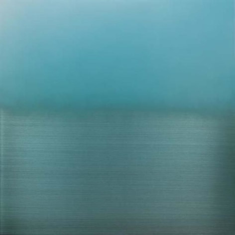 , Mizu Iro Light Blue, 2015, aluminum, dye, resin, urethane, 36 x 36 inches