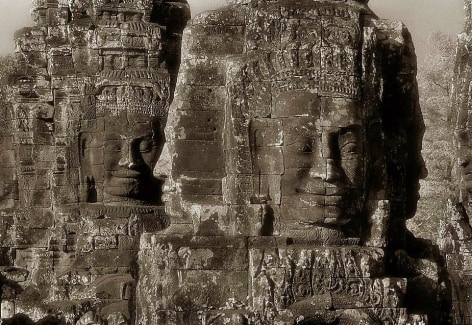 "Five Faces, The Bayon", Silver Gelatin Print, 16 x 20"