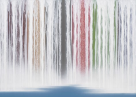 Waterfall on Colors, 2023, pigments on Japanese mulberry paper mounted on board, 63.8 x 89.5 inches/162 x 227 cm