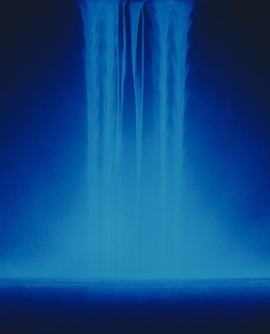 Hiroshi Senju, Falling Water, 2013, Acrylic and fluorescent pigments on Japanese mulberry paper, 63 13/16 x 51 5/16 inches © 2013 Hiroshi Senju