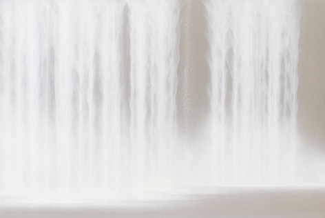 Waterfall, 2020, natural pigments and platinum on Japanese mulberry paper mounted on board, 51.3 x 76.4 inches/130 x 194 cm, &nbsp;