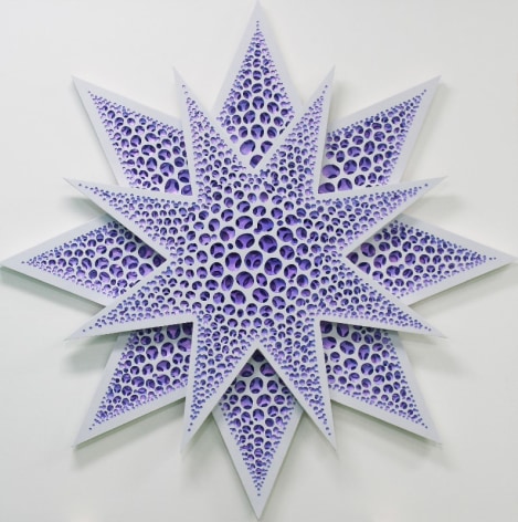 Flat Structure (Star Purple), 2018, acrylic on fiberglass resin, 59.1&nbsp;x 59.1&nbsp;x 1.8 inches/150 x 150 x 4.5 cm