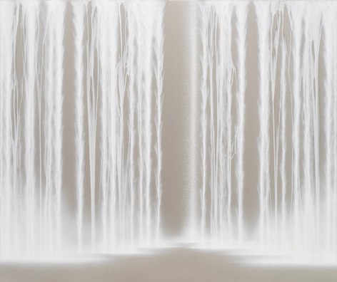 Waterfall, 2024, platinum and pigments on Japanese mulberry paper mounted on board, 63.8 x 76.3 inches/162 x 194 cm