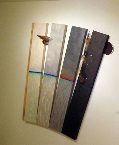 Memoremem 2005, Acrylic on panel with collage elements 62 x 66"