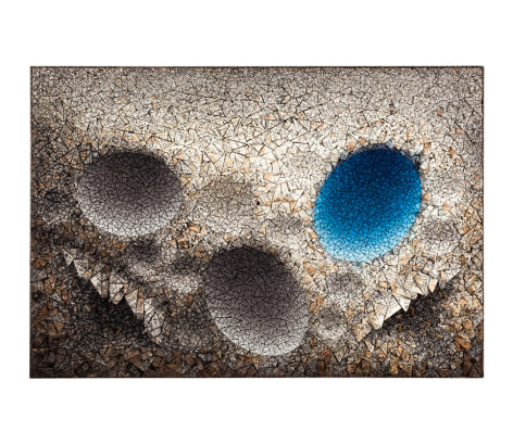 Chun Kwang Young, Aggregation 11 - MY035 Blue, 2011, mixed media with Korean mulberry paper