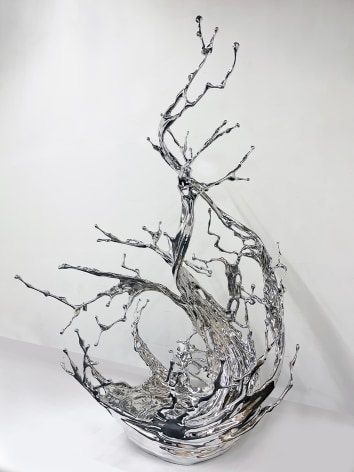 Zheng Lu, Water in Dripping - Clear Sound, 2020, stainless steel, 290 x 200 x 170 cm (114.1 x 78.8 x 66.9 inches)
