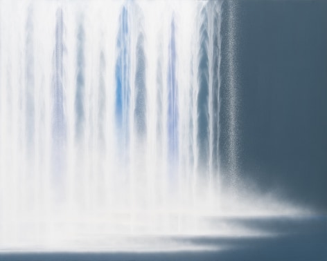 Waterfall on Colors, 2021, pigments on Japanese mulberry paper mounted on board, 71.6 x 89.5 inches/182 x 227 cm