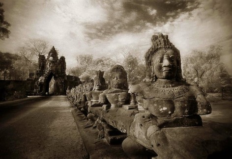 "Demons of the Causeway, Angkor Thom", Silver Gelatin Print, 16 x 20"