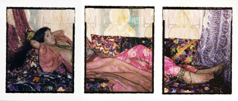 Lalla Essaydi, Harem Revisited #47, 2013, chromogenic prints mounted to aluminum with a UV protective laminate, 40 x 90 inches/101.6 x 228.6 cm