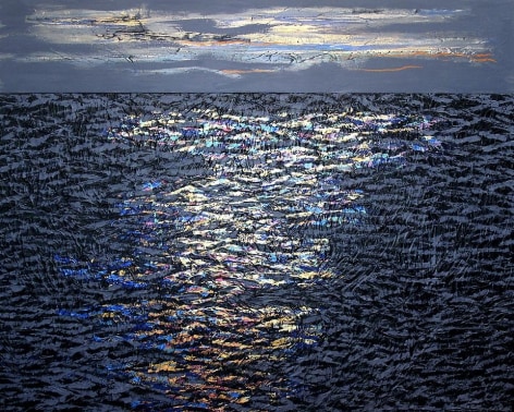 Lee Waisler Sea Diptych, 2010  Acrylic and wood on canvas  48 x 60&quot;