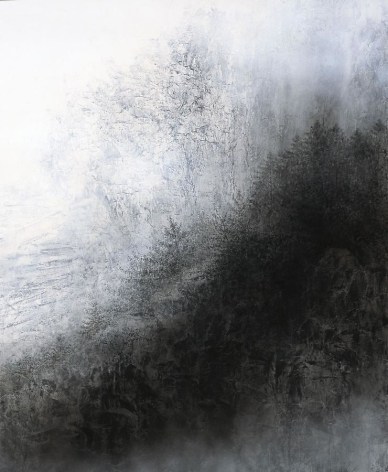 Cliff, 2012, natural and acrylic pigment on Japanese mulberry paper, 89.5 x 71.6 inches
