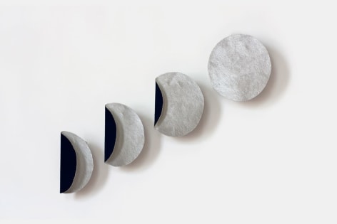 Susan Weil, Phases of Moon, 2011, cyanotype and acrylic on canvas