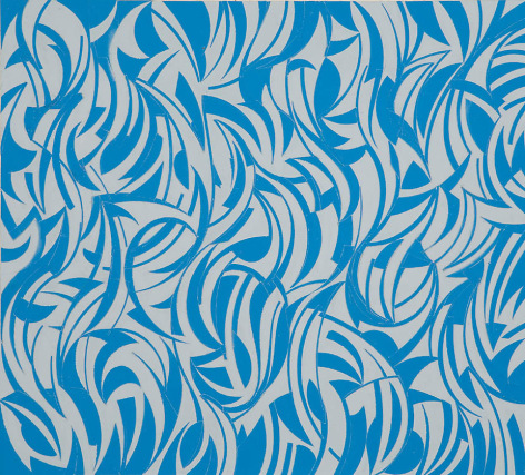 Slick Crown Vic&#039;, 2005, Cut colored paper on acrylic on paper, 10 x 11&quot;