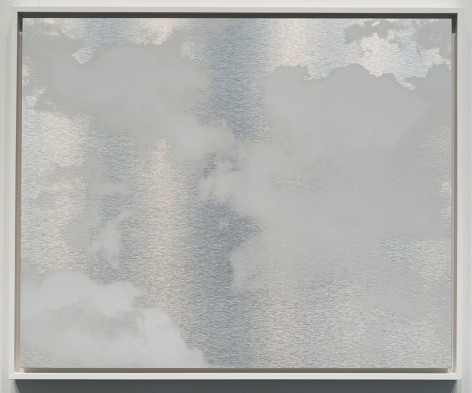 Miya Ando, Kumo (Cloud) January 4 2021 2:59 PM NYC, 2021, ink on aluminum composite, 65 x 79 x 5 cm (25.5 x 31 x 2 inches)
