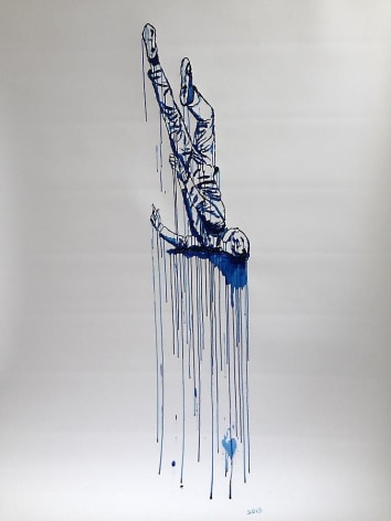 Jason Wee, Self-Portraits series (Fallen Dog), 2013, watercolor,