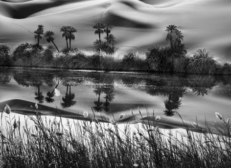 The Erg Ubari, a vast expanse of sand dunes, has no fresh water, but salt lakes, Libya, 2009, gelatin silver print, 61 x 88.9 cm (24 x 35 inches)