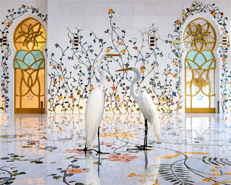 Karen Knorr, Morning Glory, Grand Mosque, Abu Dhabi, 2019, colour pigment print on Hahnemühle Fine Art Pearl Paper, 56 x 72 inches/142 x 183 cm