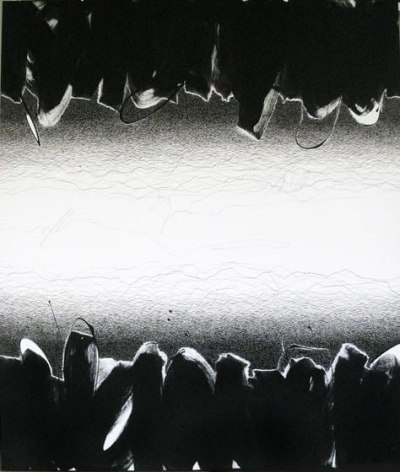 Golnaz Fathi, Untitled, 2014, Acrylic pen and varnish on canvas, 58 x 50 inches/146 x 128 cm