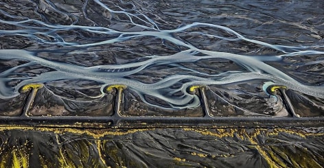 Edward Burtynsky, Markarflj&oacute;t River #3, Erosion Control, Iceland, 2012, Chromogenic color print, 38 1/8 x 68 inches