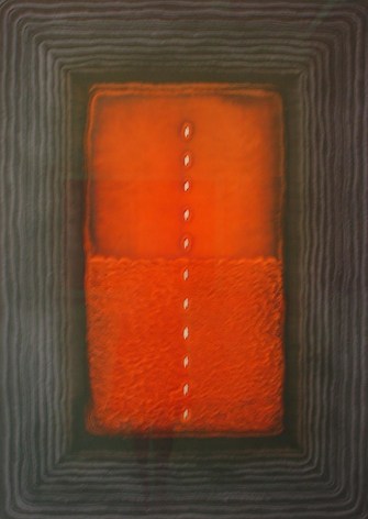Sohan Qadri, Dhira, 2005, Ink & dye on paper, 55 x 39"