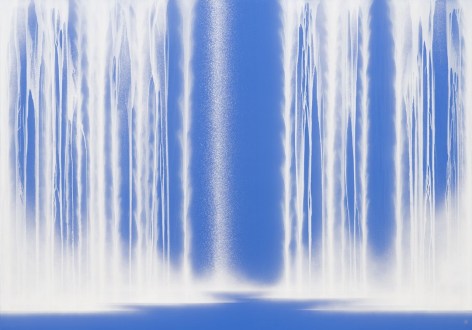 Waterfall/Milky Way, 2024, pigments on Japanese mulberry paper mounted on board, 71.6 x 102 inches/181.8 x 259.1 cm